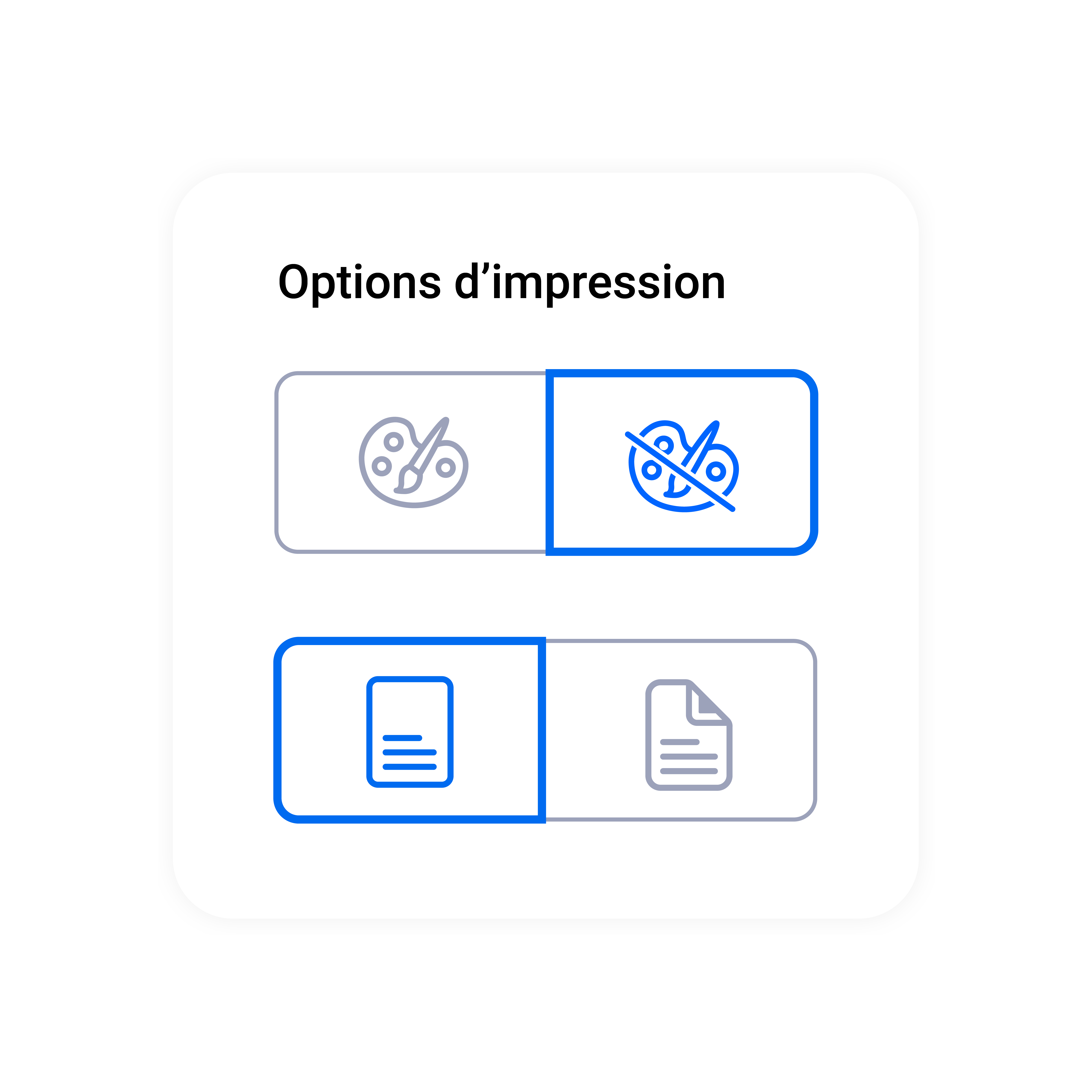 options d'impression