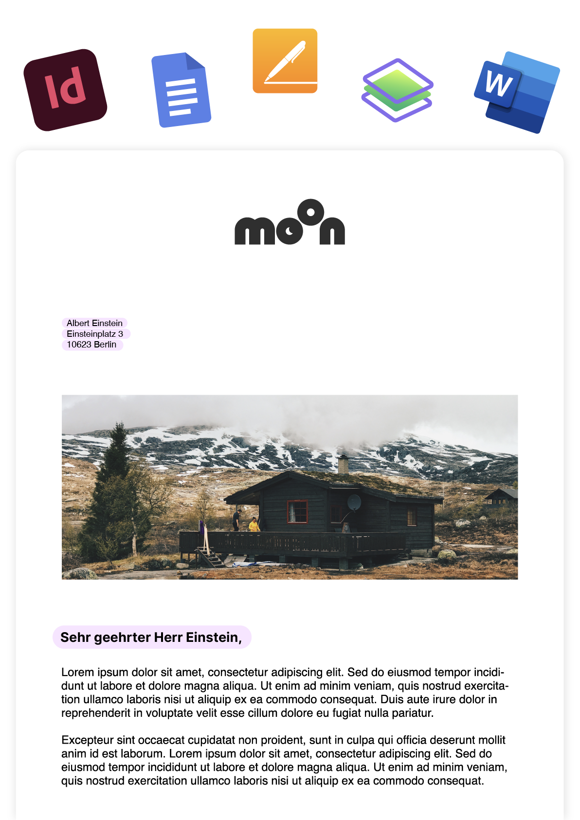 Serienbrief mit Software-Icons