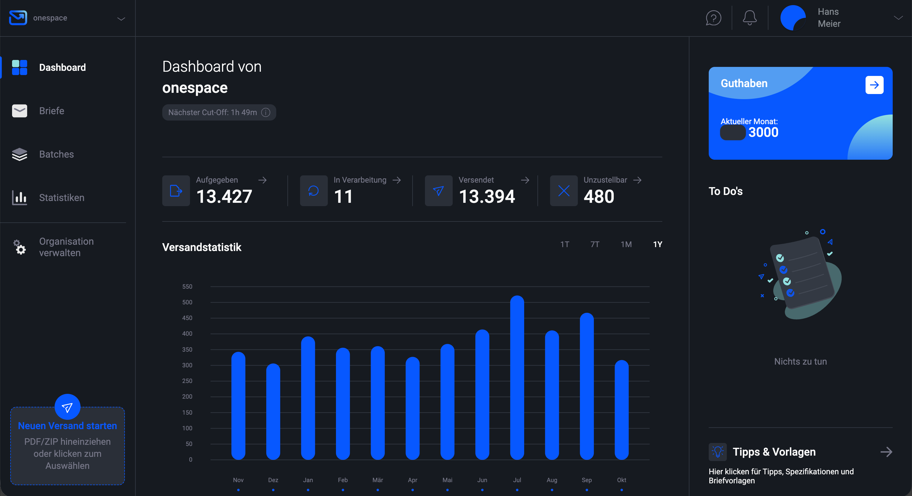 Output management - Pingen Dashboard
