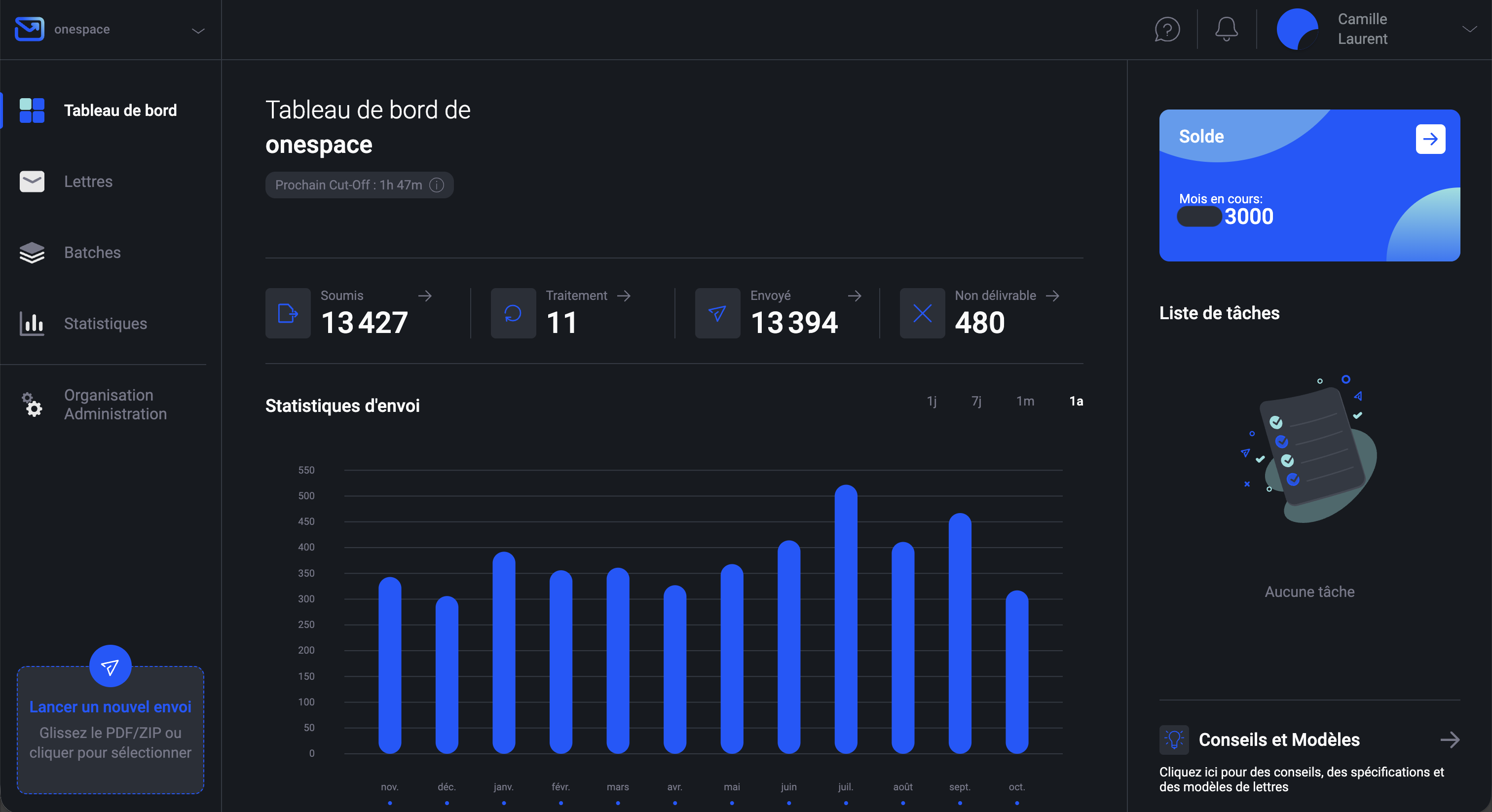 Output management - Tableau de bord de Pingen