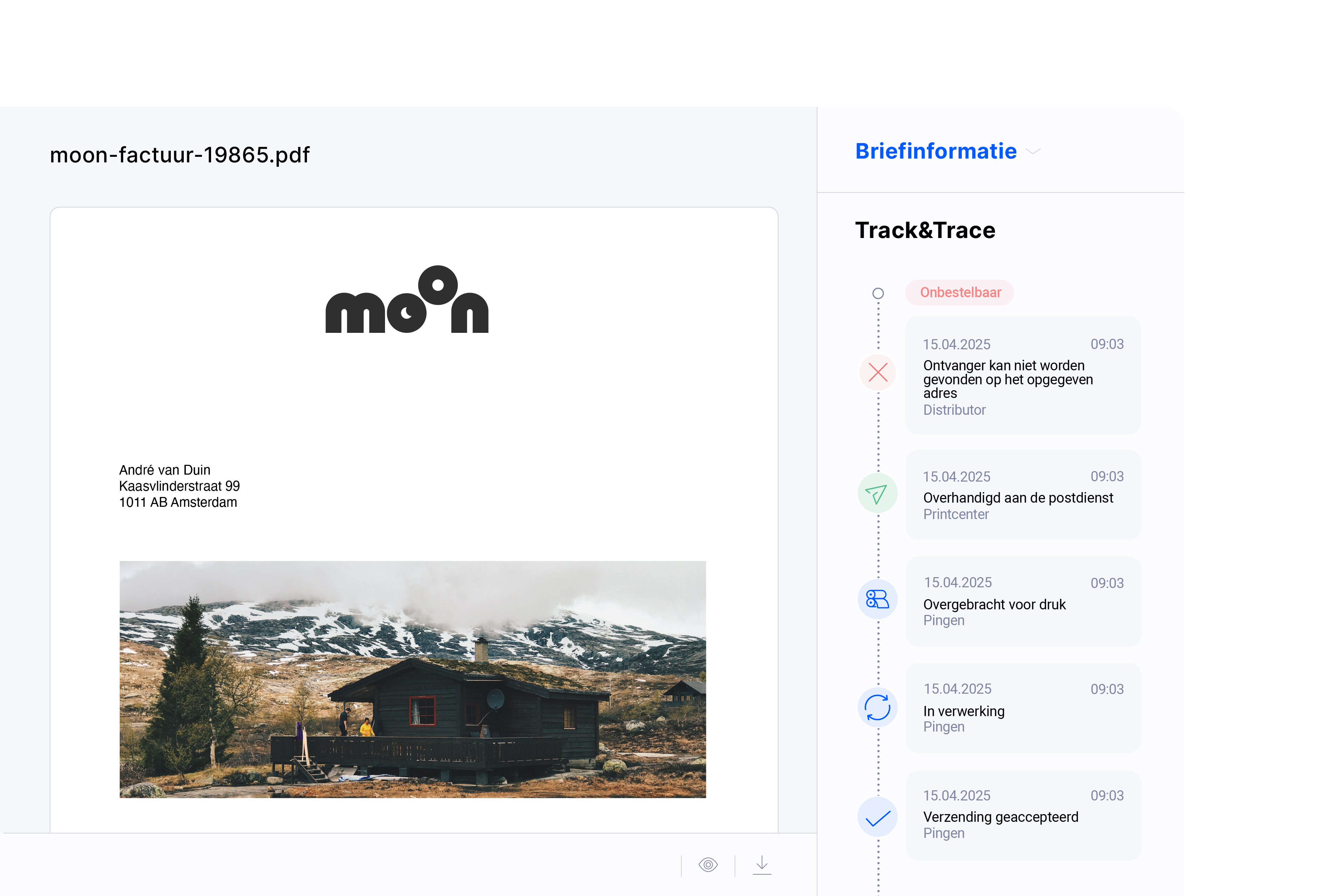 Pingen webapp - automatische retourverwerking