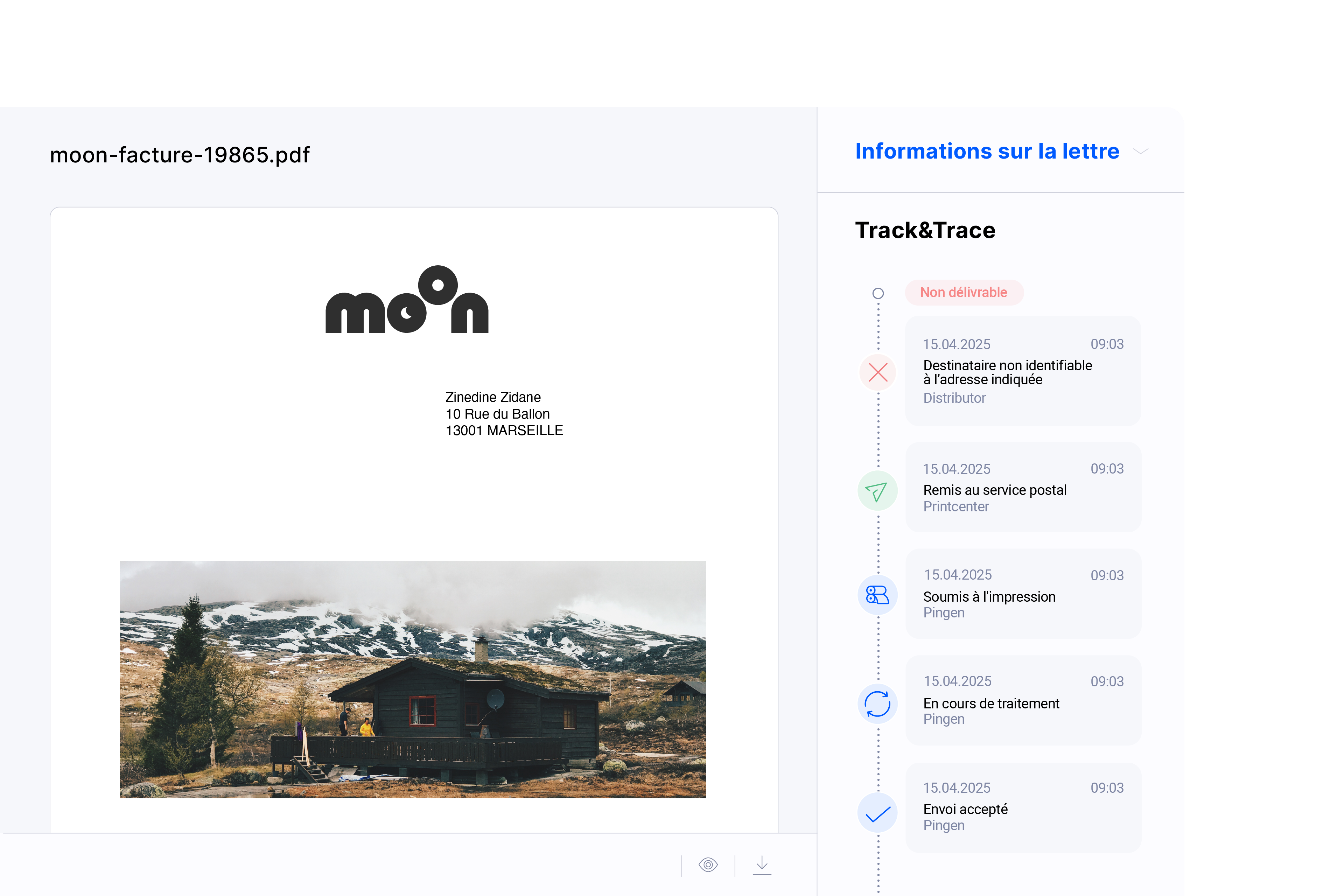 Pingen WebApp - traitment numerique retours
